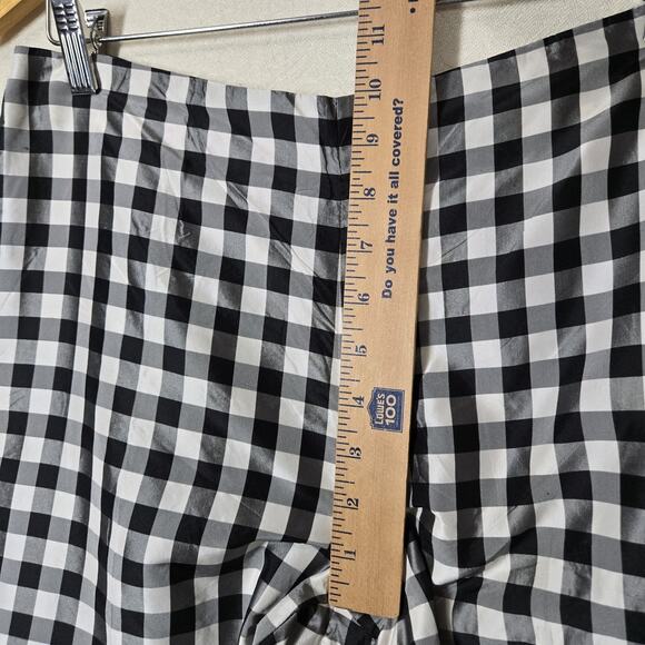 VTG Lauren Ralph Lauren 100% Silk Ankle Pants sz 4 Black White Pearl Check - Picture 13 of 16